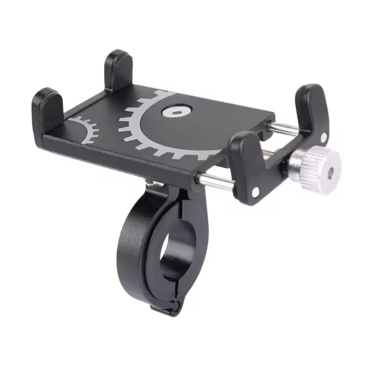 Soporte De Teléfono Para Bicicleta Y Motocicleta De Aleación De Aluminio Montaje En Manillar Compatible Con Móviles Negro - 1