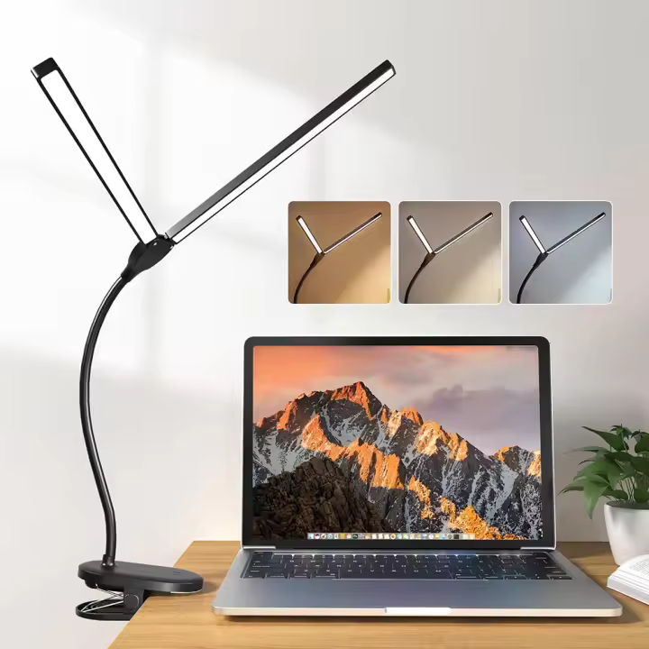 Lampara Escritorio LED, Mini portátil libro clip de luz LED clip de partituras de lectura protección para los ojos luz de la noche luz del libro USB recargable lámpara de escritorio escritorio - 1