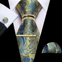 Set De Corbata Y Cufflink Para Hombre En Floral Jacquard Teal Verde Violeta Morado Clásico Moda Para Bodas Eventos Fiesta - details 7