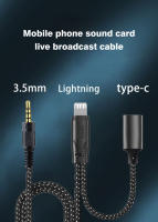 Adaptador De Streaming En Vivo Byscoon 2 En 1 Lightning a 3.5mm Para iPhone 14 13 12 11 pro XS Max Cable AUX OTG Con Corriente Máxima De 2.4A Material Trenzado - details 0