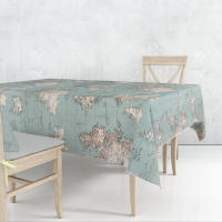 Lafabricadelastelas-Mantel loneta algodón estampado mapa mundi turquesa y beige. Para furgonetas camper, coches, viajes,lavable,decoración hogar cocina, salon,comedor. - details 0