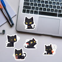 100PCS Pegatinas De Gato Familiar En Negro Cartoon Resistentes Al Agua Para Teléfonos Móviles Portátiles Y Estuches De Laptop - details 4