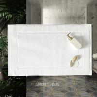 Toalla De Suelo Gruesa De Tela Jacquard 100% Algodón Antideslizante Alta Absorción De Agua Blanco Tapete De Baño SPA Hotel Hogar Gris - details 1