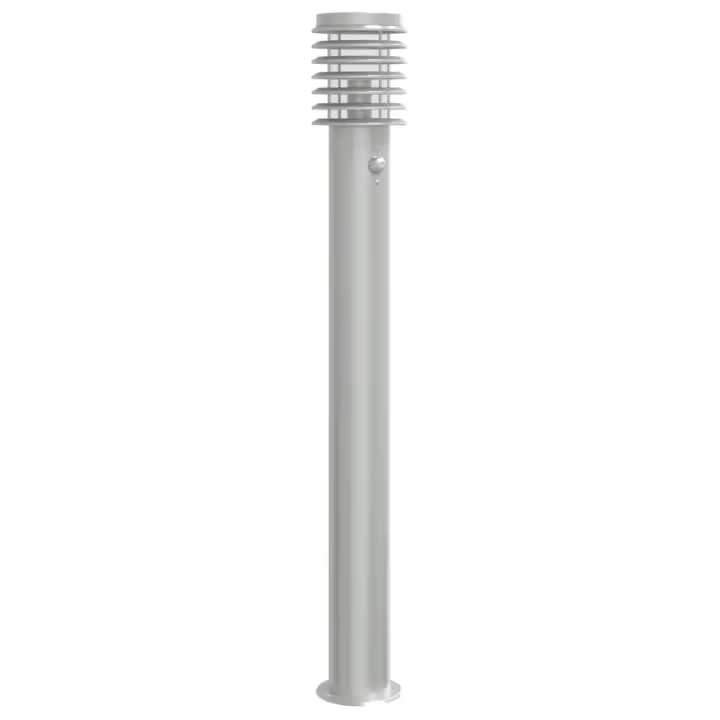 vidaXL Lámpara de suelo de exterior con sensor acero 110 cm Color Negro,  Plateado, y mas - 1