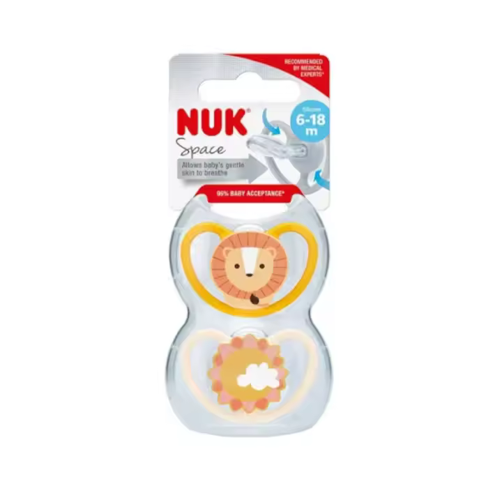 NUK SPACE CHUPETES SILICONA 6-18 M 2 U - 1