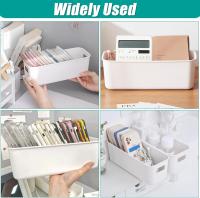 Bailtouk 3 Piezas Caja de Almacenamiento, Cajas Organizadoras de Plastico, Cestas Organizadoras con Asas Pequeños de Almacenaje para Cocina, Armario, Oficina, Baño (28×9,5×10cm) - details 4
