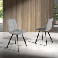 Meimon Silla tapizada, pack de sillas de salón comedor, cocina, oficina, Silla tapizada en tela o polipiel con estructura metálica negra. Acolchada, cómoda y con estilo moderno. Caja de 4 unidades. - details 2