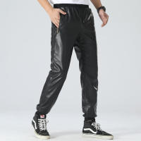 Pantalones De Cuero Para Hombre De Calidad Superior Con Cintura Elástica Pantalones De Motociclista PU Para Bikers - details 2
