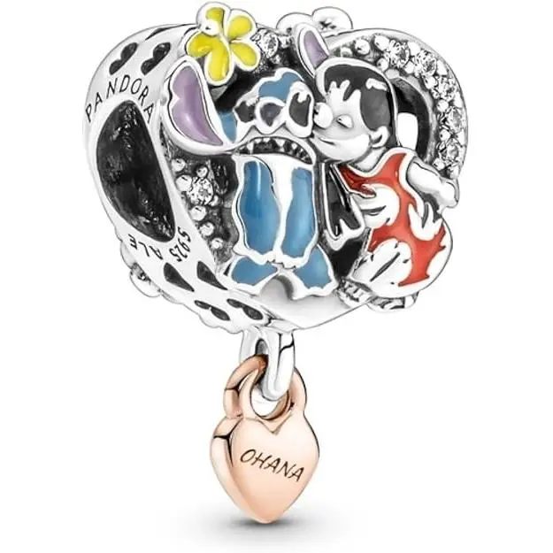 Pandora Abalorio de plata de ley y chapado en oro rosa de 14 quilates con mezcla de metal único de personajes，Incluye Caja Original - 1