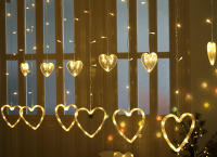 Guirnalda De Luces LED En Forma De Corazón Para Cortina 3.5M 220V/110V Decoración Para Fiesta De San Valentín Dormitorio Navidad Boda - details 4