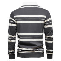 Novedad de verano, camisa POLO de algodón a rayas con solapa para hombre, camiseta de manga corta bordada informal y a la moda para hombre - details 8