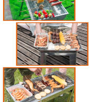Malla De Asado Para Camping Y BBQ 30x45cm Herramientas De Cocina Para Verduras Y Mariscos Red De Acero Galvanizado Resistente Al Calor Y Corrosión Para Carbón Exterior - details 2