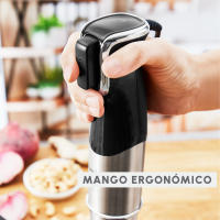 Moulinex Powelix Life DD95HD Batidora de brazo 1200 W, cuchillas duradera, accesorio pasapuré 2 texturas, selector de velocidades ergonómico, Piezas aptas para lavavajillas, Metálico - details 1