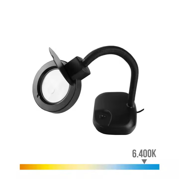 Flexo con lupa de sobremesa color negro 12w edm - 1
