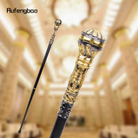 Bastón De Moda De 93cm Con Mango Redondo De Lujo Dorado Y Negro Para Fiesta Cabeza Elegante De Crosier Punta De Goma Para Senderismo - details 0