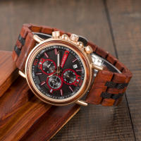 Reloj De Cuarzo Para Hombre BOBO BIRD De Madera Lujo Estilo Militar Con Cronógrafo Y Caja De Madera Relogio Masculino - details 23