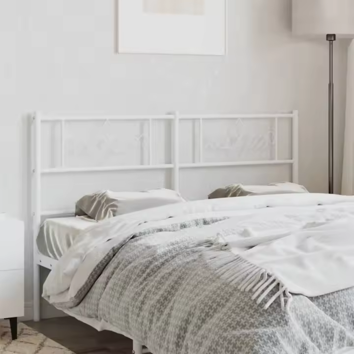 vidaXL Cabecero de metal blanco 120 cm - 1