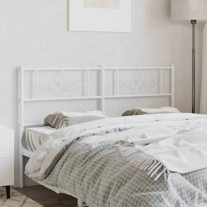 vidaXL Cabecero de metal blanco 120 cm - 1