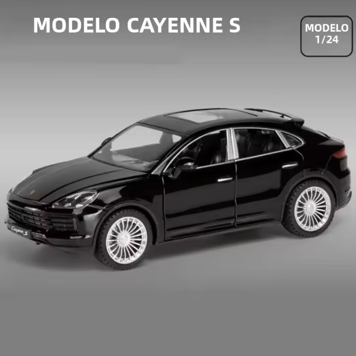 Modelo De Coche Porsches Cayenne Turbo S De 1:24 En Aleación Con Sonido Y Luz Vehículo De Juguete De Metal Para Colección Y Regalo Para Niños - 1