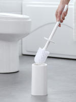 Cepillo De Inodoro Grande Y Engrosado Con Mango Largo Y Base Anti-Derrame Para Baño Accesorios De Limpieza Herramienta Para El Hogar - details 0