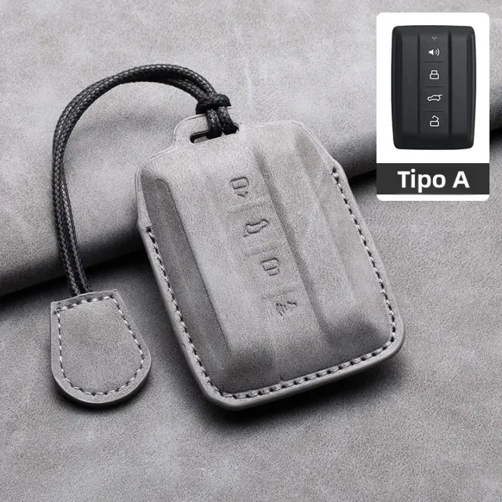 Funda De Llave De Coche En Cuero Para Great Wall GWM WEY TANK 300 500 Carcasa De Auto Para Llave De Remoto Con 4 Botones - 1