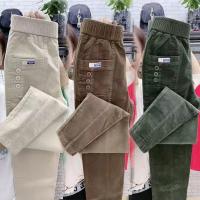 Pantalones Casuales Para Mujer Talla Grande Con Bolsillos Y Volantes Estilo Vintage Ajuste Suave Para Primavera Otoño Invierno - details 0