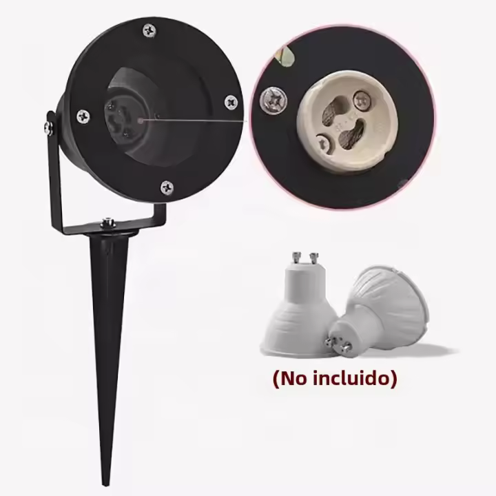 Lámpara De Jardín GU10 Impermeable Para Paisaje Y Camino Con Pico Luz De Spot Incluida Instalación Auto-contenida LED Bulbo No Incluido - 1