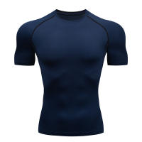 Camiseta De Compresión Para Hombre Fitness Entrenamiento De Correr En La Playa Secado Rápido Protección Contra Arrugas Sportswear De Gimnasio Manga Corta Ajustada - details 12