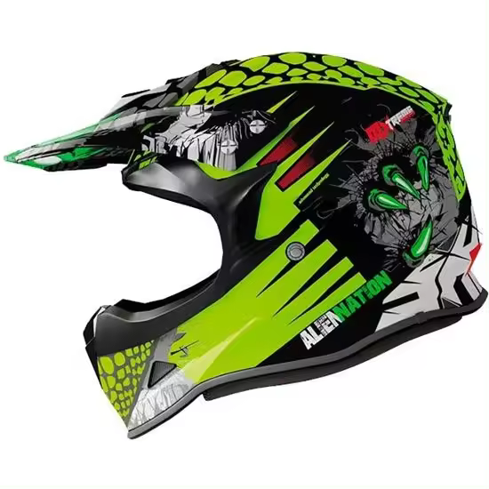 SHIRO MX-308 ALIEN NATION KIDS AMARILLO CASCO INFANTIL ENDURO - 1