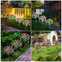 Lámpara Solar LED De Flores Azalea Para Jardín Decorativa Luz De Paisaje Orquídea Rosa Para Jardín Camino Venta Individual - details 6