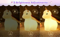 Unicornio Luz Nocturna Infantil, 7 Colores Lampara Bebe Noche, Silicona Luz Bebe Nocturna, Capacidad de la bateria1200mAh, Luz Quitamiedos Infantil Luz, Unicornios para Niñas, Conexion USB - details 2