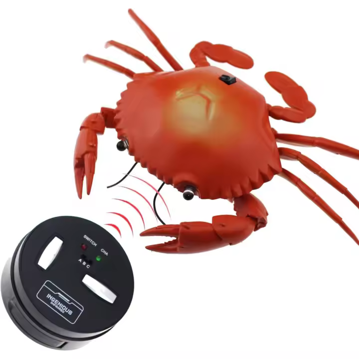 Juguete de cangrejo con control remoto para niños, coche electrónico de juguete, insecto falso, regalo de cumpleaños, Navidad y Halloween (rojo) - 1