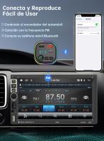 Transmisor FM Bluetooth 5,3, Adaptador inalámbrico Manos Libres para Coche, P4-QC3.0 Carga Rápida Reproductor MP3 Bluetooth inalámbrico, 2 USB + 1 Type C, Llamadas Manos Libres, Soporte USB y Tarjeta TF - details 1