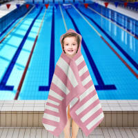 Toalla De Playa Para Niñas Con Gorro Y Estampado De Gato Rosa Y Blanca Sobredimensionada Toalla De Piscina Para Niños 100% Poliéster Absorción Rápida Máquina Lavable Rectangular 240gsm - details 5