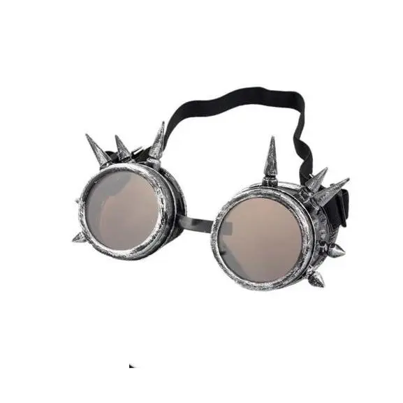 Complemento Gafas Steampunk, Redondas, Color Plata. # 1 Unidad. # Partilandia. - 1