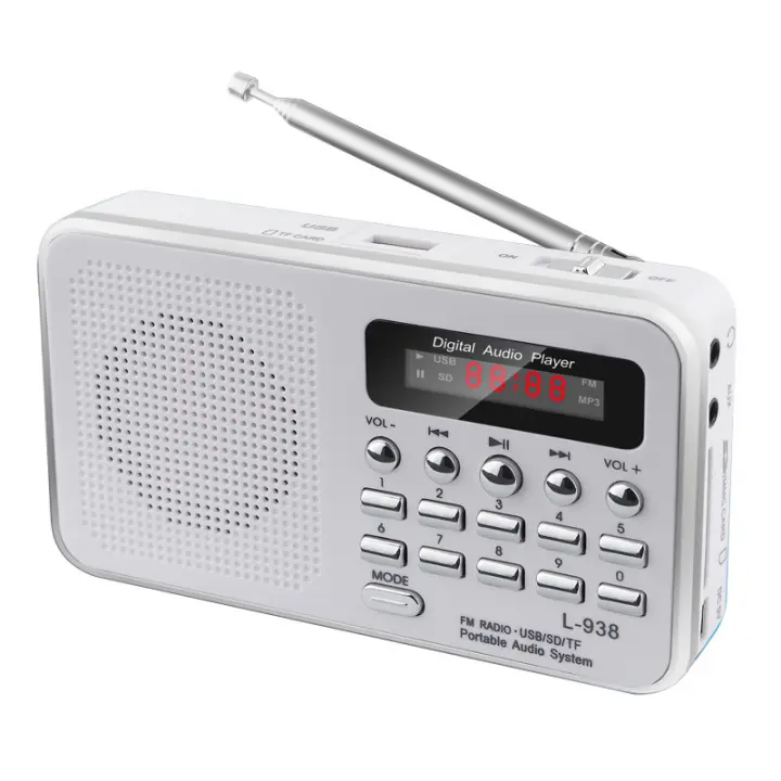L-938 mini digital portátil FM Radio 3W de potencia de salida/pantalla de visualización de 1,5 pulgadas/Unidad USB de la ayuda - 1