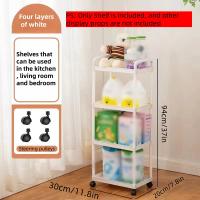 Carrito De Frutas Y Verduras Móvil Para Cocina Y Sala De Estar Estante De Almacenamiento Multifuncional Para Piso a Piso En Plástico Estilo Moderno - details 4
