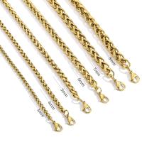 Collar De Acero Inoxidable HIYEE Con Diseño De Trigo Enredado En Oro Para Hombres Y Mujeres Cadena Clásica De Enlace Para Joyería Fitness Tracker - details 0