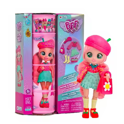 BFF BY BEBÉS LLORONES Bebés Llorones S2 Ella | Muñeca Fashion Coleccionable con Pelo Largo, Ropa de Tela y 9 Accesorios - Juguete Regalo para niños +5 Años - 1