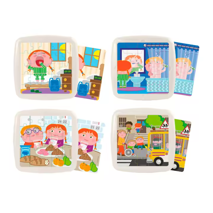 Set de 4 puzzles: Buenos hábitos diarios - 1