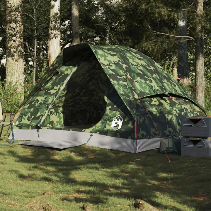 vidaXL Tienda de campaña iglú para 2 personas impermeable camuflaje - 1