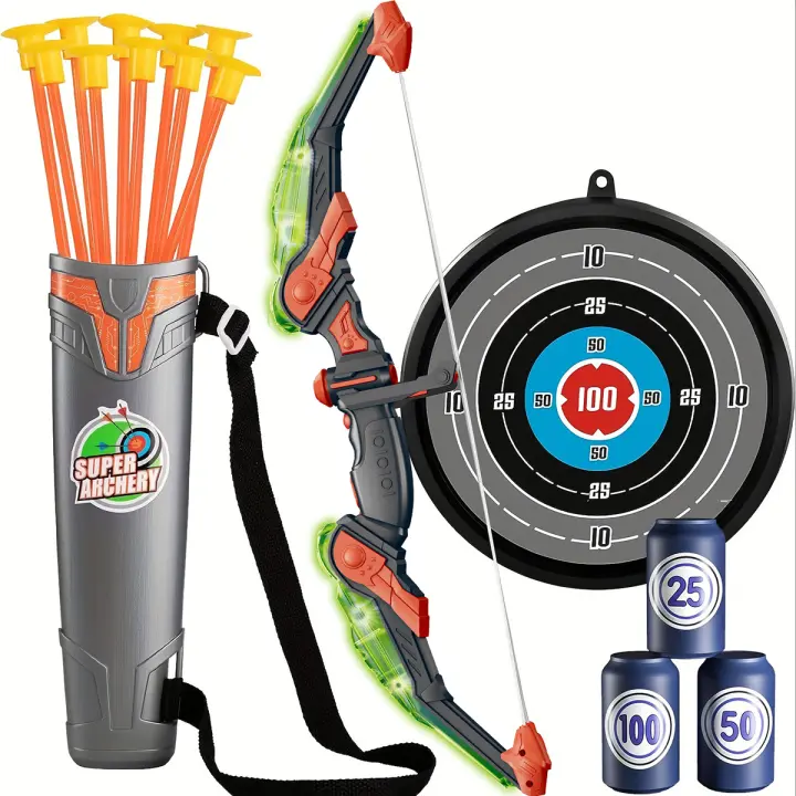 Juego De Tiro Deportivo Para Niños Arco Y Flechas Juguetes De Exterior Regalo De Cumpleaños Y Navidad Desarrolla La Habilidad De Agarrar Y Moverse - 1