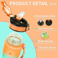 Botella De Agua Deportiva Motivacional 750ml/1000ml Chorro Fuera De Leche Resistente Al Desbordamiento Para Ciclismo Senderismo Viajes Al Aire Libre - details 4
