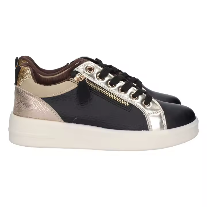 PuntoSalao Zapatilla cómoda cremallera para mujer color negro - 1