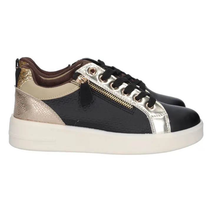 PuntoSalao Zapatilla cómoda cremallera para mujer color negro - 1