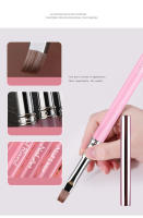 Pincel De Uñas Con Mango De Acrílico Rosa Herramientas De Dibujar Y Pintar Triangular Para Francés Y Manicura - details 14