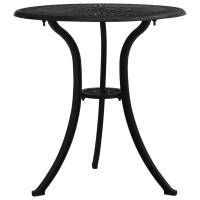 vidaXL Mesa de jardín aluminio fundido 62x62x65 cm en color Negro/Bronce/Blanco | estructura resistente ideal para salón dormitorio o estudio - details 0