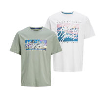 Jack & Jones New 25 Hombre Pack 2 camisetas de algódon Mod JJCOLTON PHOTOPRINT , algodón de 150 grs ideal Primavera Verano , Moda Casual Informal REF 268438 - details 2