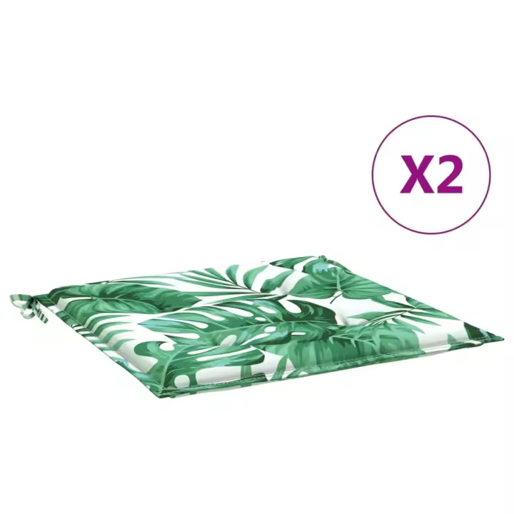 vidaXL Cojines de silla 2 uds tela 50x50x3 cm Cojín Decorativo de Asiento Cojines de muebles de salon - 1