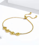 Pulsera De Cadena Y Enlace Con Huella De Perro En Plata De Ley 925 Para Mujer Joyería Moda Lindo Regalo Suertudo WOSTU CQB096 - details 11